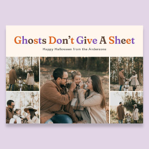 Funny Ghosts Dont Give A Sheet Halloween Photo Holiday Card