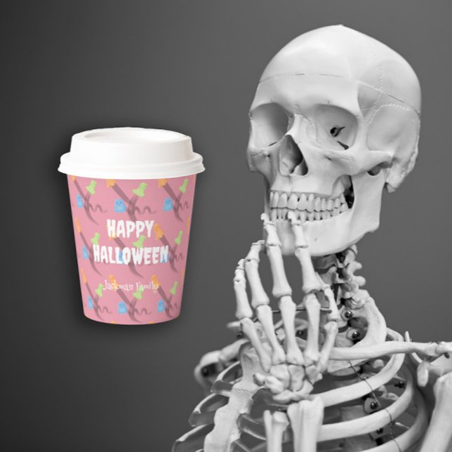 Funny ghosts for a funny Halloween Customizable Paper Cups (Funny ghosts for a funny Halloween Customizable Paper Cups)