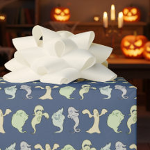 Funny Ghosts Happy Halloween Pixel Art Pattern