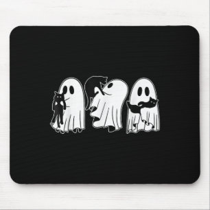 Funny Ghosts Holding Black Cats Halloween Ghost Ca Mouse Pad
