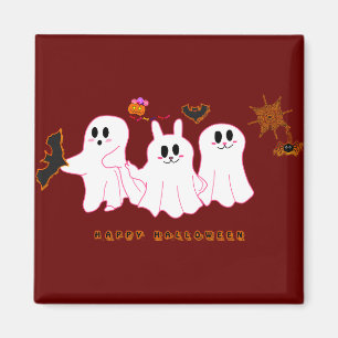 Funny Ghosts Posing For A Picture   Magnet