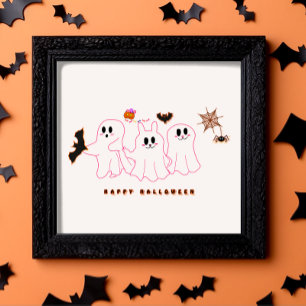 Funny Ghosts Posing For A Picture Poster