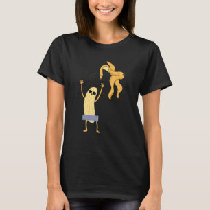 Funny Giant Long Yellow Banana Wearing Summer Sung T-Shirt