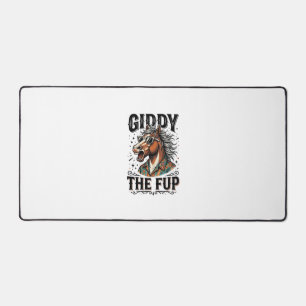 Funny Giddy The Fup Horse Vintage Engraving Shirt_ Desk Mat