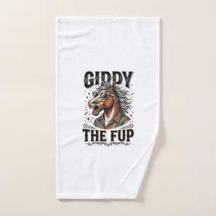 Funny Giddy The Fup Horse Vintage Engraving Shirt_ Hand Towel