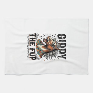 Funny Giddy The Fup Horse Vintage Engraving Shirt_ Kitchen Towel