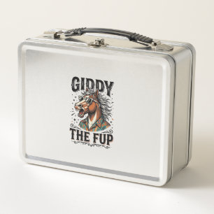 Funny Giddy The Fup Horse Vintage Engraving Shirt_ Metal Lunch Box
