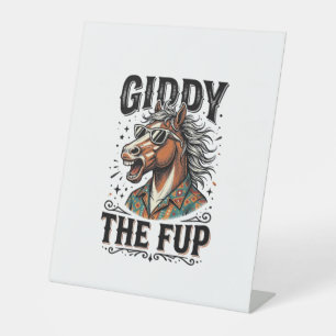 Funny Giddy The Fup Horse Vintage Engraving Shirt_ Pedestal Sign