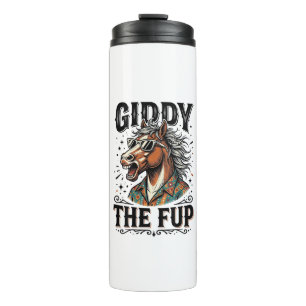 Funny Giddy The Fup Horse Vintage Engraving Shirt_ Thermal Tumbler