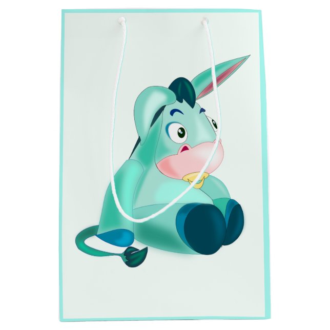 Funny Gift Bag with Baby Donkey - Customizable (Front)