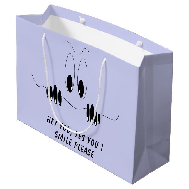 Funny Gift Bag with Curiosity Eyes - Smile (Back Angled)