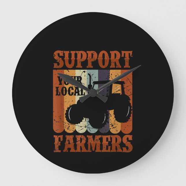 Funny Gift Farmer Chicken Farm Goat Farming Gift Large Clock (Front)