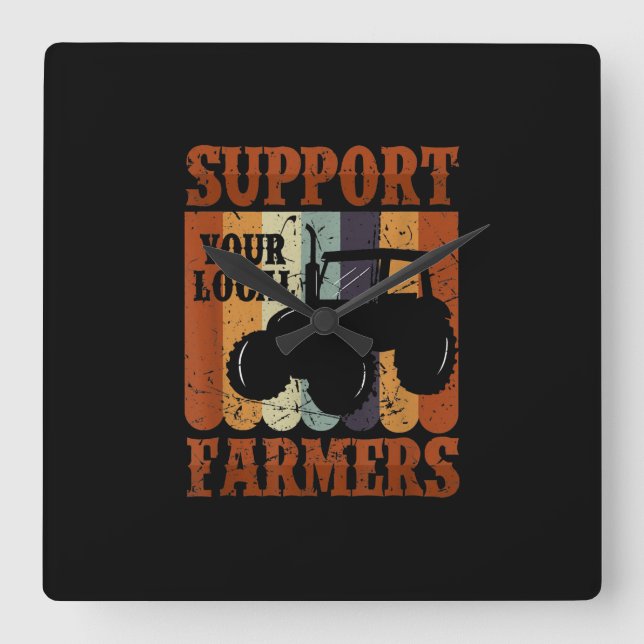 Funny Gift Farmer Chicken Farm Goat Farming Gift Square Wall Clock (Front)