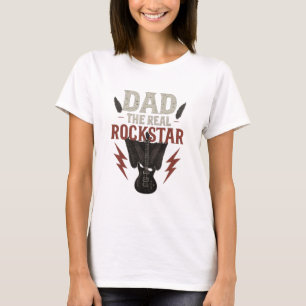 funny gift for dad the real rock star  tshirt