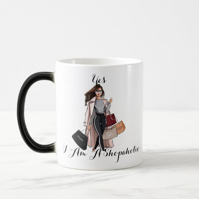  Funny Gift For Her, Shopaholic Gift Mug, BFF  Magic Mug (Left)