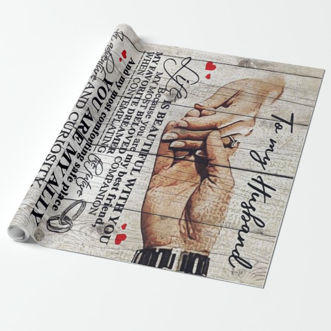 Funny Gift For Man | Funny Quotes To Husband | Wrapping Paper (Unrolled)