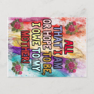 Funny Gift For Mom   Funny Quotes To Mommy   Announcement Postcard