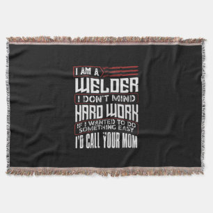 Funny Gift For Welder   Welder Dad Lover Gift Throw Blanket