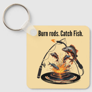 Funny Gift for Welders Who Love Fishing Keychain