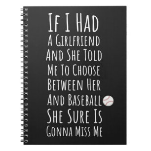 Funny Gift Ideas For Baseball Players Him Team Men Notebook