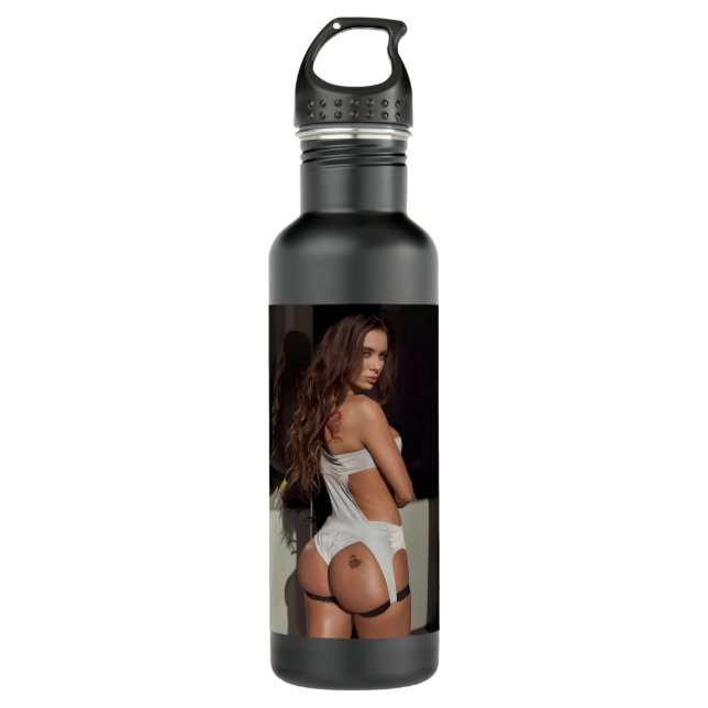 Funny Gift Lana Rhoades Cute Love Men 710 Ml Water Bottle (Front)