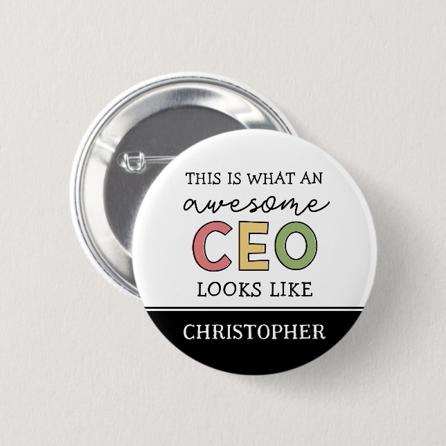 Funny Gifts for CEO | Awesome CEO Boss Gifts 2 Inch Round Button (Front & Back)