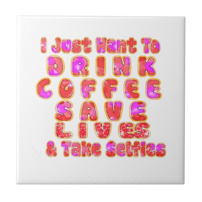 Funny Gifts for Coffee Lovers Tile (Front)