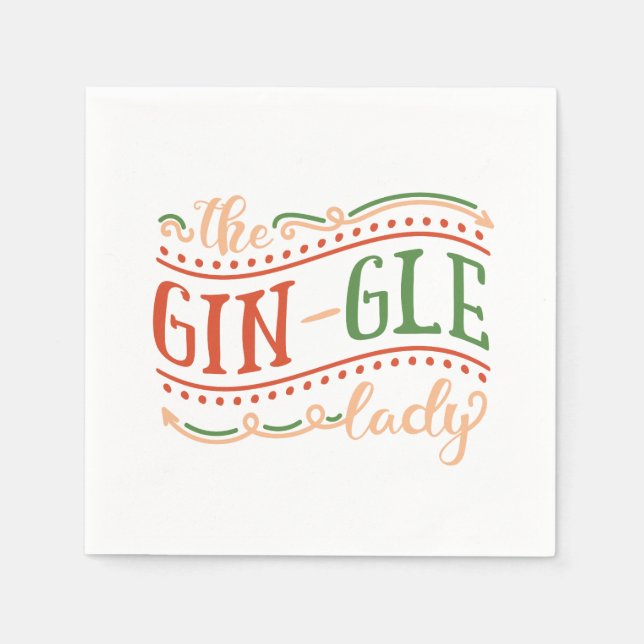 Funny Gin-gle Lady Christmas | Napkin (Front)