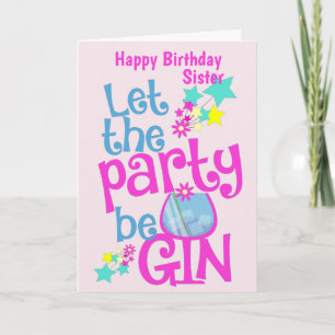 Funny Gin Happy Birthday Card