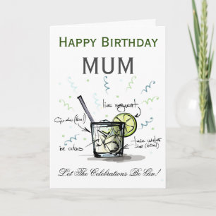 Funny Gin Lovers Personalised Birthday Card