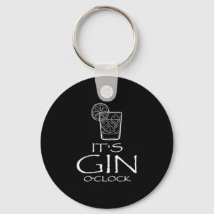 Funny Gin Tonic Saying Oh It's Gin O'clock  Keychain