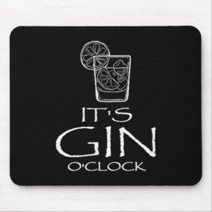 Funny Gin Tonic Saying Oh It's Gin O'clock  Mouse Pad