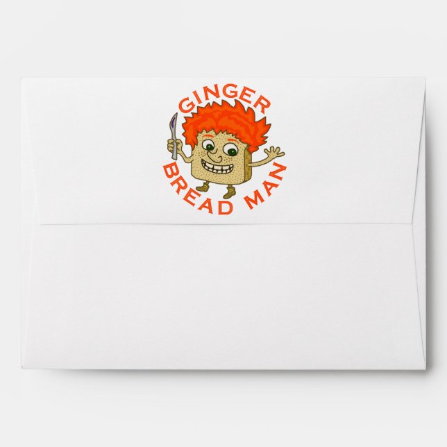 Funny Ginger Bread Man Christmas Pun Envelopes (Back (Top Flap))
