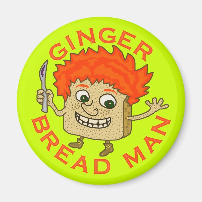 Funny Ginger Bread Man Christmas Pun Magnet (Front)