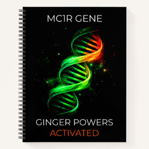 Funny Ginger Powers Activated Redhead DNA Notebook
