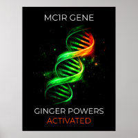 Funny Ginger Powers Activated Redhead DNA Wall Art