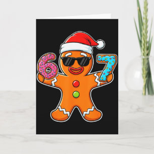 Funny Gingerbread 67 Ice Cream Drip Gen Alpha Chri Card