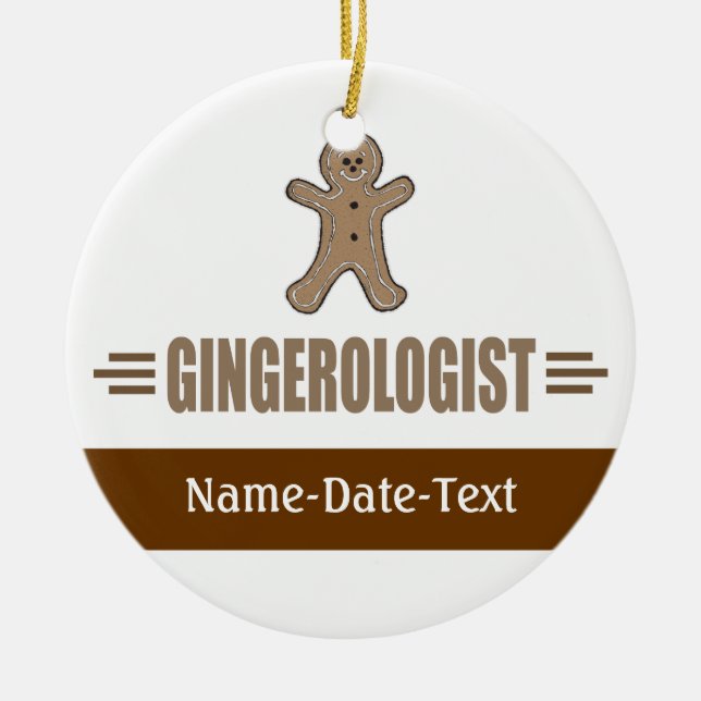 Funny Gingerbread Ceramic Ornament (Front)