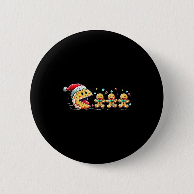 Funny Gingerbread Christmas Cookie Baking Boys Gir 2 Inch Round Button (Front)