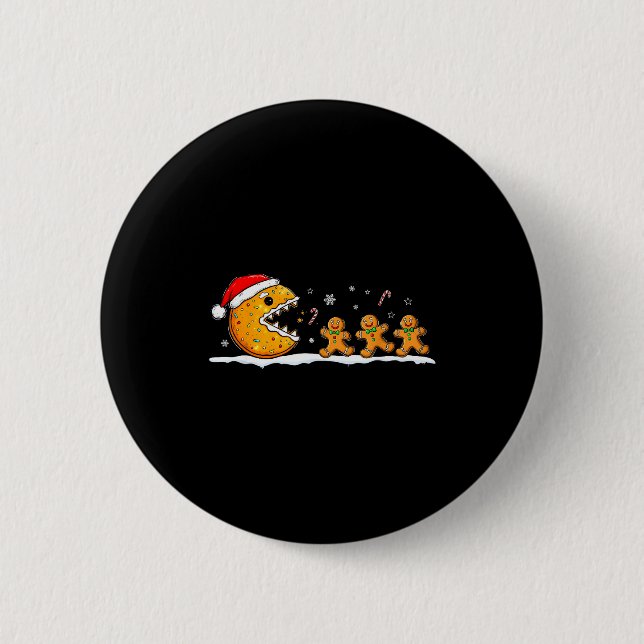 Funny Gingerbread Christmas Cookie Baking Boys Gir 2 Inch Round Button (Front)