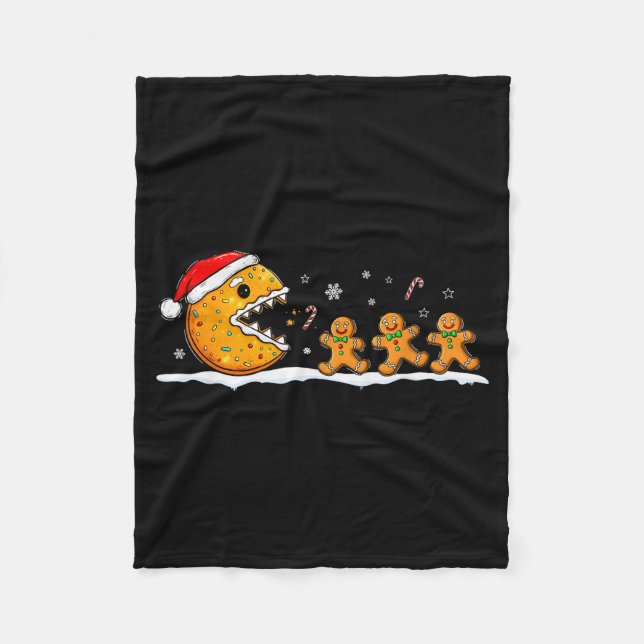 Funny Gingerbread Christmas Cookie Baking Boys Gir Fleece Blanket (Front)