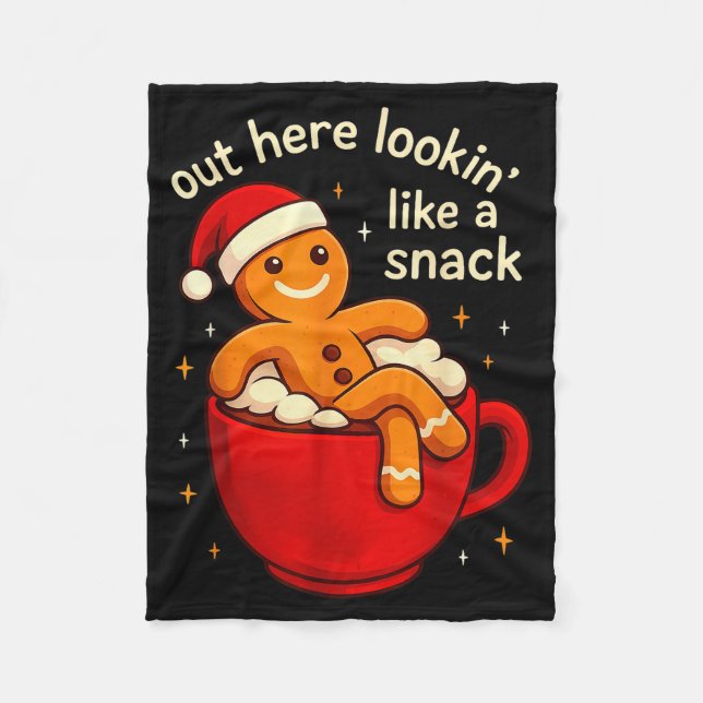 Funny Gingerbread Christmas Snack Cookies Boys Tod Fleece Blanket (Front)