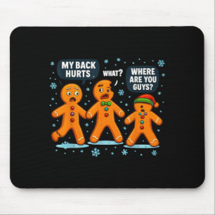 Funny Gingerbread Christmas Snow Cookie Design Men Mouse Pad