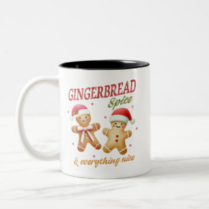 Funny Gingerbread Christmas  Two-Tone Coffee Mug