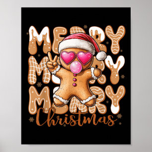 Funny Gingerbread Cookie Peace Sign Merry Merry Ch