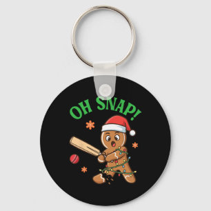 Funny Gingerbread Cricket Christmas Cookie Oh Snap Keychain