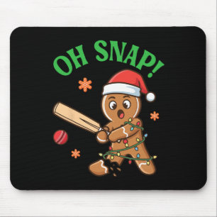 Funny Gingerbread Cricket Christmas Cookie Oh Snap Mouse Pad