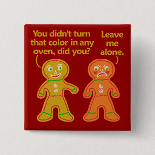 Funny Gingerbread Fake Tan Christmas 2 Inch Square Button