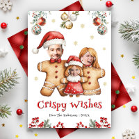 Funny Gingerbread Family Photo Face Fun Christmas