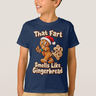 Funny Gingerbread Farting Christmas T-Shirt